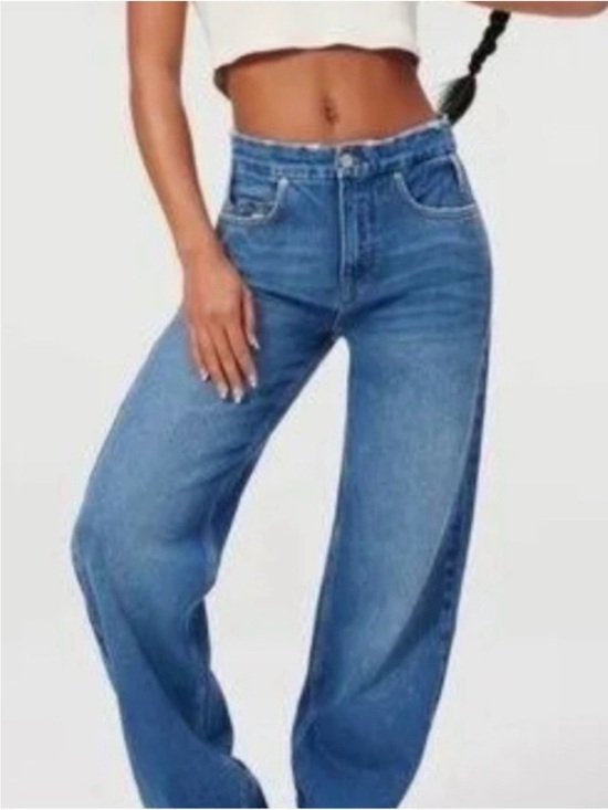 Good American Denim - Good American Relaxed Wide-Leg Jeans in Blue